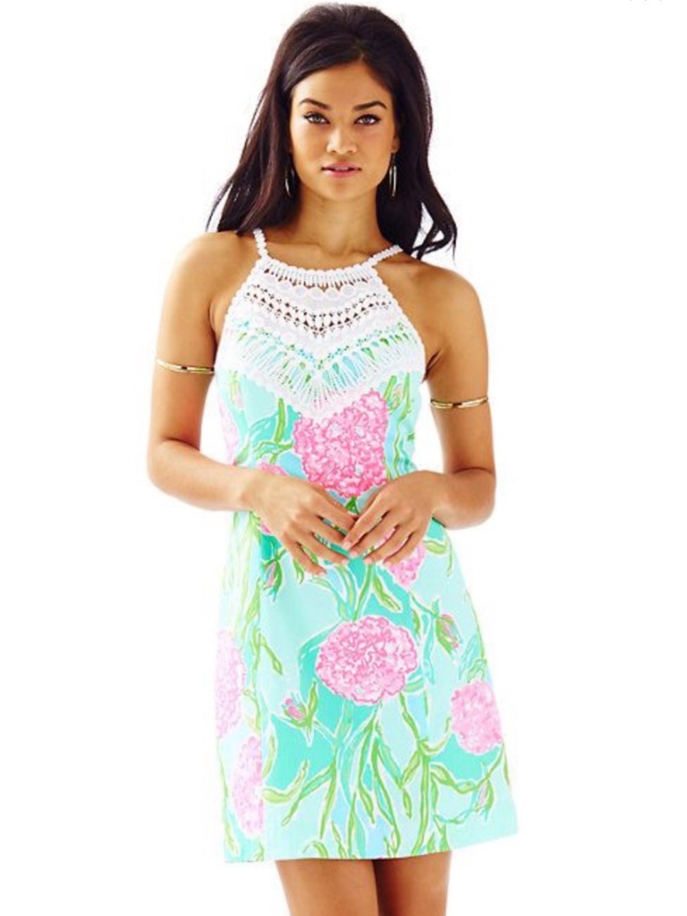 LILLY PULITZER Pearl Shift Poolside Blue Going Stag Cotton Dress size 8